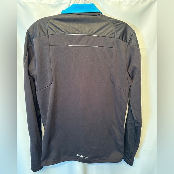 Craft Intensity Softshell Windbreaker Jacket Size Small Black Blue Trim RN 99431 - Picture 6 of 11
